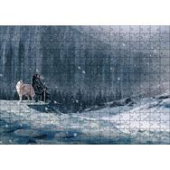 Cakapuzzle Kayalık Duvar Karlar Beyaz Kurt ve Şövalye 120 Parça Ahşap Puzzle