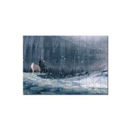 Cakapuzzle Kayalık Duvar Karlar Beyaz Kurt ve Şövalye Mdf 1000 Parça Puzzle