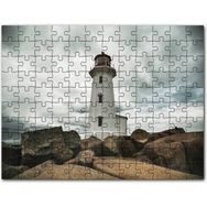 Cakapuzzle Kayalıklar Deniz Feneri ve Bulutlu Gökler Mdf 1000 Parça Puzzle