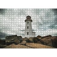Cakapuzzle Kayalıklar Deniz Feneri ve Bulutlu Gökler Mdf 500 Parça Puzzle