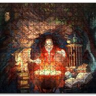 Cakapuzzle Kazanın Başında Cadı ve Büyü Kitapları Mdf 120 Parça Puzzle