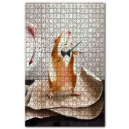 Cakapuzzle Kedinin Bıyıklarıyla Keman Çalan Cesur Fare Ahşap 500 Parça Puzzle