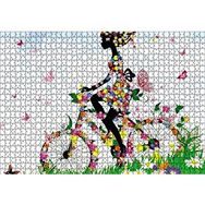 Cakapuzzle Kelebekler Bisikletli Kız 1000 Parça Puzzle