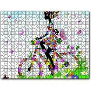 Cakapuzzle Kelebekler Bisikletli Kız 500 Parça Puzzle