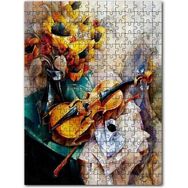 Cakapuzzle Keman Kahve Notalar ve Çiçekler Mdf 1000 Parça Puzzle