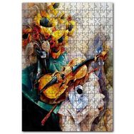 Cakapuzzle Keman Kahve Notalar ve Çiçekler Mdf 500 Parça Puzzle