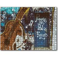 Cakapuzzle Keman ve Notalar Duvar Boyama Mdf 120 Parça Puzzle