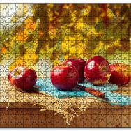 Cakapuzzle Kesme Tahtasında Kırmızı Elmalar Mdf 500 Parça Puzzle