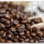 Cakapuzzle Keten Çuval Üzerinde Kahve Çekirdekleri Mdf 1000 Parça Puzzle