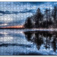 Cakapuzzle Kıpırtısız Göl Ağaçlar ve Bulutlu Gökler Mdf 120 Parça Puzzle