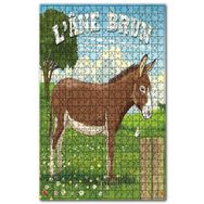 Cakapuzzle Kırda Kahve Rengi Eşek Şekilli Görsel Ahşap 1000 Parça Puzzle