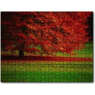Cakapuzzle Kırmızı Ağaç Sonbahar 500 Parça Ahşap Puzzle