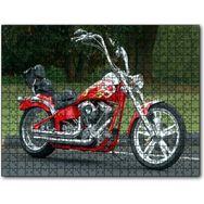 Cakapuzzle Kırmızı Alevli Chopper Motorsiklet Mdf 120 Parça Puzzle