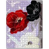 Cakapuzzle Kırmızı Beyaz Siyah Gelincik Çiçekler Görseli 500 Parça Ahşap Puzzle