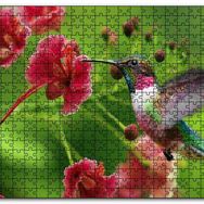 Cakapuzzle Kırmızı Çiçekler ve Sinekkuşu Mdf 1000 Parça Puzzle
