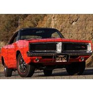 Cakapuzzle Kırmızı Dodge Charger Rt Ön Görünüş Mdf 120 Parça Puzzle