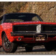 Cakapuzzle Kırmızı Dodge Charger Rt Ön Görünüş Mdf 500 Parça Puzzle