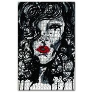 Cakapuzzle Kırmızı Dudaklı Ağlayan Kadın Ahşap 1000 Parça Puzzle