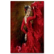 Cakapuzzle Kırmızı Elbiseli Dansçı Çingene Kadın Ahşap 255 Parça Puzzle