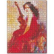 Cakapuzzle Kırmızı Elbiseli Kemancı Kız 120 Parça Ahşap Puzzle