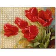 Cakapuzzle Kırmızı Gelincikler Sarı Arkaplan Mdf 120 Parça Puzzle