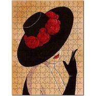 Cakapuzzle Kırmızı Güllü Şapkalı Kadın Görseli 120 Parça Puzzle