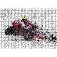 Cakapuzzle Kırmızı Yarış Motoru Dijital Çizim 1000 Parça Puzzle