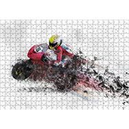 Cakapuzzle Kırmızı Yarış Motoru Dijital Çizim 120 Parça Ahşap Puzzle