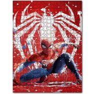 Cakapuzzle Kırmızı Zeminde Örümcek Adam ve Simgesi Görseli 255 Parça Puzzle