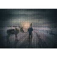 Cakapuzzle Kış Ren Geyiği Küçük Çocuk 500 Parça Ahşap Puzzle