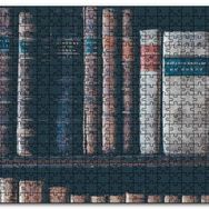 Cakapuzzle Kitaplıkta Deri Kaplı Kitap Görseli Mdf 1000 Parça Puzzle