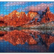 Cakapuzzle Kızıl Dağlar Berrak Göl Karlı Tepeler Mdf 120 Parça Puzzle