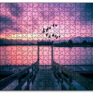 Cakapuzzle Kızıl Günbatımı Göl ve Turnalar Mdf 1000 Parça Puzzle