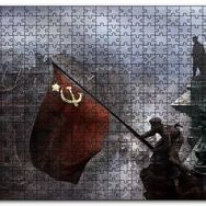 Cakapuzzle Kızıl Zeminde Sarı Orak Çekiç Bayrak Mdf 500 Parça Puzzle