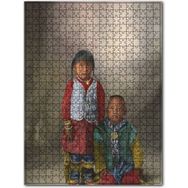Cakapuzzle Kızılderili Çocuklar Renklendirilmiş Fotoğraf 255 Parça Ahşap Puzzle