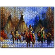 Cakapuzzle Kızılderililer Atları ve Çadırları 255 Parça Ahşap Puzzle