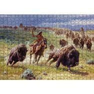 Cakapuzzle Kızılderililer ve Buffola Avı Ahşap 500 Parça Puzzle