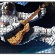 Cakapuzzle Klasik Gitar Çalan Astronot Mdf 500 Parça Puzzle