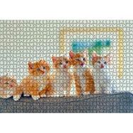 Cakapuzzle Koltukta Sarı Beyaz Yavru Kediler Mdf 1000 Parça Puzzle