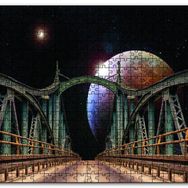 Cakapuzzle Köprü Gecede Gökyüzü Gezegen Ahşap 1000 Parça Puzzle