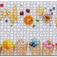 Cakapuzzle Kornetlerde Mevveli Dondurmalar Beyaz Zemin Mdf 1000 Parça Puzzle