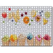 Cakapuzzle Kornetlerde Mevveli Dondurmalar Beyaz Zemin Mdf 120 Parça Puzzle