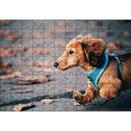 Cakapuzzle Koşan Sevimli Kahverengi Köpek 120 Parça Ahşap Puzzle