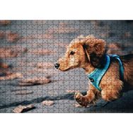 Cakapuzzle Koşan Sevimli Kahverengi Köpek 500 Parça Ahşap Puzzle