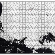 Cakapuzzle Kovboy Düşerken Yakın Detay Siyah Beyaz Mdf 1000 Parça Puzzle