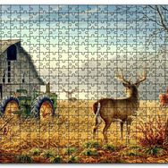 Cakapuzzle Köy Evi Traktör ve Geyikler Mdf 500 Parça Puzzle