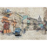 Cakapuzzle Küba Sokak Manzarası Çizim 1000 Parça Puzzle