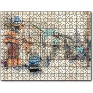 Cakapuzzle Küba Sokak Manzarası Çizim 500 Parça Puzzle