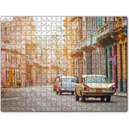 Cakapuzzle Kübada Eski Binalar ve Klasik Arabalar 255 Parça Ahşap Puzzle