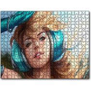 Cakapuzzle Kulaklıklı Sarışın Kadın İllüstrasyon Mdf 1000 Parça Puzzle